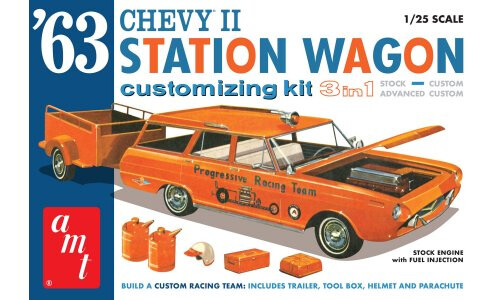 AMT Models 1963 Chevy II Station Wagon With Trailer AMT1201