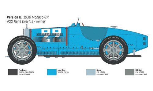 Bugatti Type 35B - Targa Florio '28 / Monaco GP '30 Italeri 4716 1/12 Scale Collectible