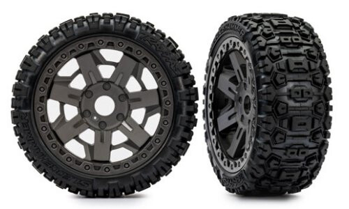 Traxxas Sledgehammer Tires Mounted On 3.0" Gray Buggy Wheels 9073