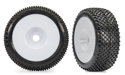 Traxxas Response Pro 3.0" Tires Mounted On White Dished 3.0" Buggy Wheels 9074-WHT