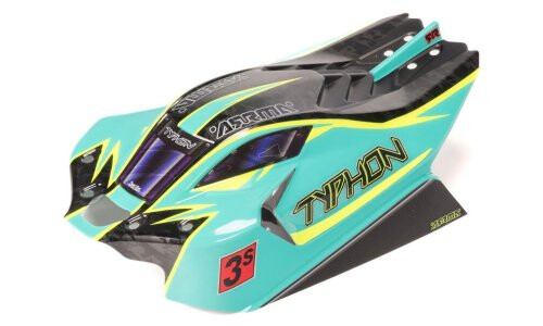 Arrma Typhon 4x4 1/8 Clipless Painted Decaled Body, Green/Yellow ARA406171