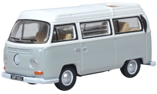 Oxford Diecast VW Bay Window Camper Silver Grey/White 76VW032