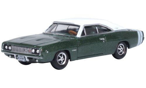 Oxford Diecast 1968 Dodge Charger Racing Greenand White 87DC68005