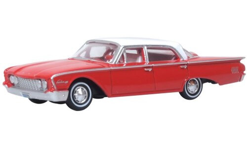 Oxford Diecast 1960 Ford Fairlane 500 Town Sedan Monte Carlo Red/Corinthian White 87FF60001