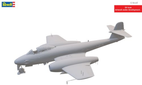 Revell 03779 Gloster Meteor F.8/FR.9 1:32 scale model kit with etched cockpit parts, canopy mask, and Duke Hawkins reference book