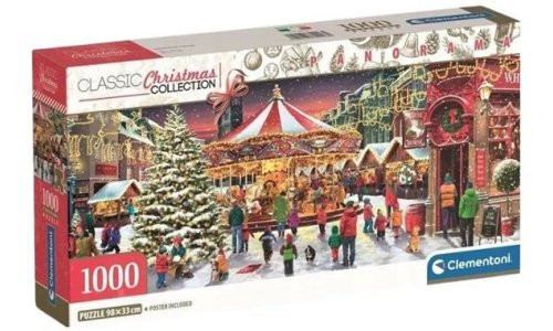Clementoni CLE39928 Panorama Christmas Village Puzzle 1000 Pieces