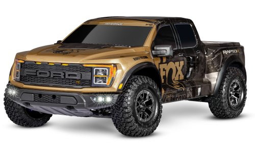 Traxxas Raptor R Ultimate Gold – 4X4 brushless short course truck with LED lights and clipless Pro Scale body