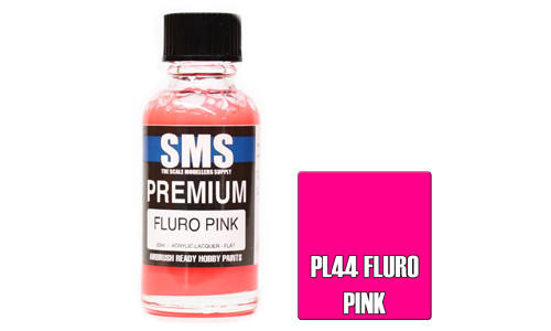SMS PL44 Premium Fluro Pink 30ml Lacquer Model Paint for airbrushing at MAS Hobbies Perth
