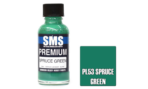 SMS PL53 Premium Spruce Green 30ml Lacquer Model Paint for airbrushing at MAS Hobbies Perth