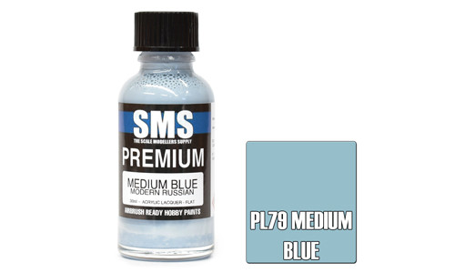 SMS PL79 Premium Medium Blue 30ml Lacquer Model Paint for airbrushing at MAS Hobbies Perth