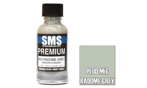 SMS PL80 Premium Mig Radome Grey 30ml Lacquer Model Paint for airbrushing at MAS Hobbies Perth