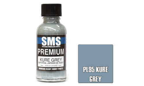 SMS PL95 Premium Kure Grey (IJN) 30ml Lacquer Model Paint for airbrushing at MAS Hobbies Perth