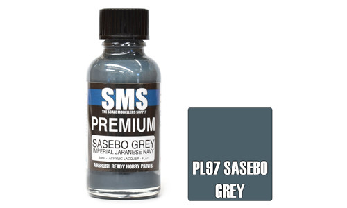 SMS PL97 Premium Sasebo Grey (IJN) 30ml Lacquer Model Paint for airbrushing at MAS Hobbies Perth