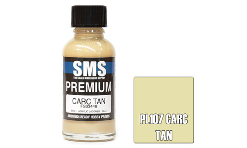 SMS PL107 Premium Carc Tan 30ml Lacquer Model Paint for airbrushing at MAS Hobbies Perth