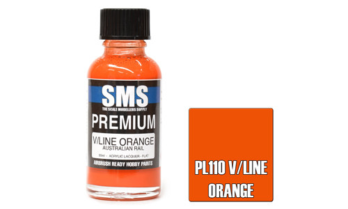 SMS PL110 Premium V/Line Orange 30ml Lacquer Model Paint for airbrushing at MAS Hobbies Perth