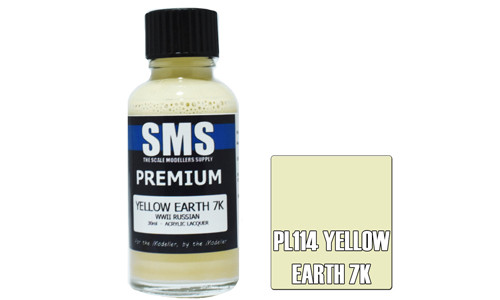 SMS PL114 Premium Yellow Earth 7K 30ml Lacquer Model Paint for airbrushing at MAS Hobbies Perth