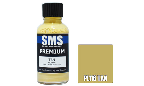 SMS PL116 Premium Tan 30ml Lacquer Model Paint for airbrushing at MAS Hobbies Perth