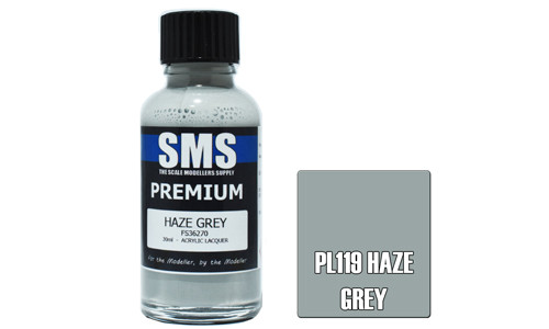 SMS PL119 Premium Haze Grey 30ml Lacquer Model Paint for airbrushing at MAS Hobbies Perth