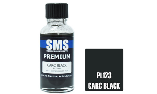SMS PL123 Premium Carc Black 30ml Lacquer Model Paint for airbrushing at MAS Hobbies Perth