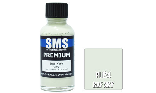 SMS PL124 Premium RAF Sky 30ml Lacquer Model Paint for airbrushing at MAS Hobbies Perth