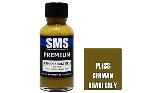 SMS PL133 Premium German Khaki Grey 30ml Lacquer Model Paint for airbrushing at MAS Hobbies Perth