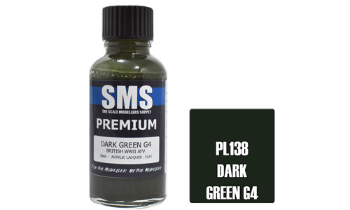 SMS PL138 Premium Dark Green G4 30ml Lacquer Model Paint for airbrushing at MAS Hobbies Perth
