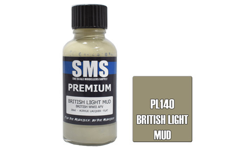 SMS PL140 Premium British Light Mud 30ml Lacquer Model Paint for airbrushing at MAS Hobbies Perth