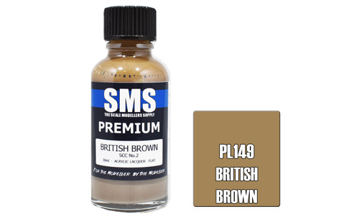 SMS PL149 Premium SCC No.2 Brown 30ml Lacquer Model Paint for airbrushing at MAS Hobbies Perth
