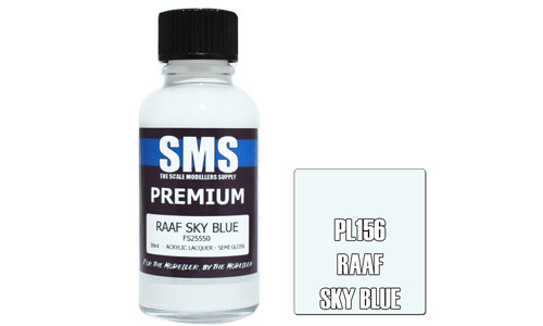 SMS PL156 Premium RAAF Sky Blue 30ml Lacquer Model Paint for airbrushing at MAS Hobbies Perth