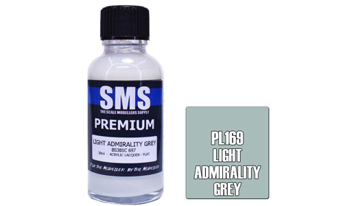 SMS PL169 Premium Light Admiralty Grey 30ml Lacquer Model Paint for airbrushing at MAS Hobbies Perth