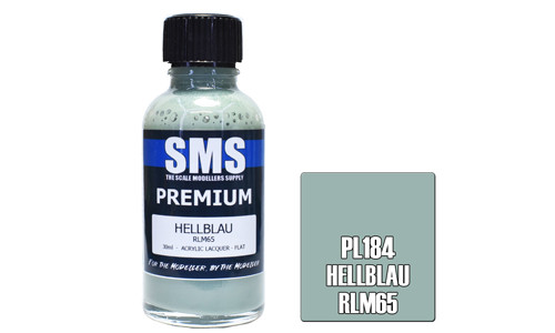 SMS PL184 Premium Hellblau RLM65 30ml Lacquer Model Paint for airbrushing at MAS Hobbies Perth