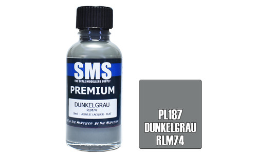 SMS PL187 Premium Dunkelgrau RLM74 30ml Lacquer Model Paint for airbrushing at MAS Hobbies Perth