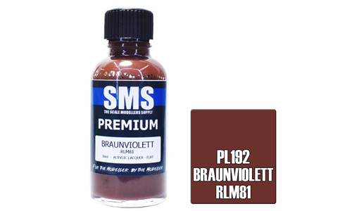 SMS PL192 Premium Braunviolett RLM81 30ml Lacquer Model Paint for airbrushing at MAS Hobbies Perth