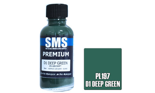 SMS PL197 Premium D1 Deep Green 30ml Lacquer Model Paint for airbrushing at MAS Hobbies Perth
