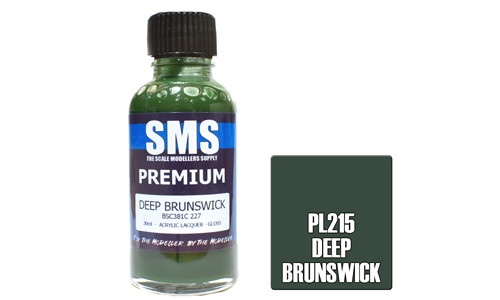 SMS PL215 Premium Deep Brunswick 30ml Lacquer Model Paint for airbrushing at MAS Hobbies Perth