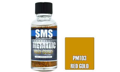 SMS PMT03 Metallic Red Gold 30ml Lacquer Model Paint for airbrushing at MAS Hobbies Perth