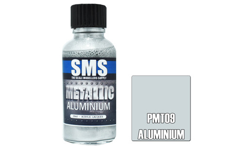 SMS PMT09 Metallic Aluminium 30ml Lacquer Model Paint for airbrushing at MAS Hobbies Perth