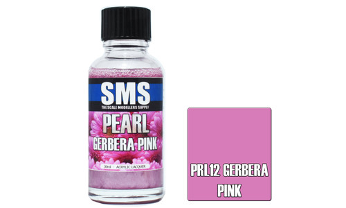 SMS PRL12 Pearl Gerbera Pink 30ml Lacquer Model Paint for airbrushing at MAS Hobbies Perth