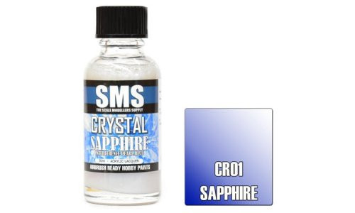 SMS CR01 Crystal SAPPHIRE 30ml Lacquer Model Paint for airbrushing at MAS Hobbies Perth