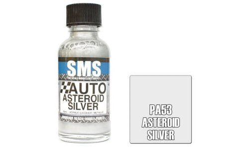 SMS PA53 Auto Colour ASTEROID SILVER 30ml Lacquer Model Paint for airbrushing at MAS Hobbies Perth