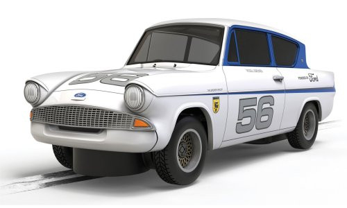 Scalextric 1/32 Ford Anglia - Silver 56 Slot Car C4682