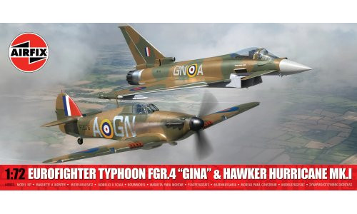 Airfix 1/72 Eurofighter Typhoon and Hawker Hurricane A40002 Twin Pack Plastic Model Kit