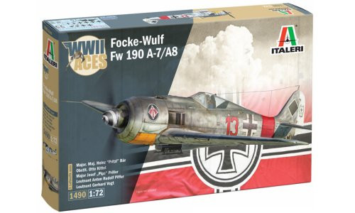 Italeri 1/72 Focke-Wulf FW 190 A-7/A8 ACES 1490 Plastic Aircraft Model Kit