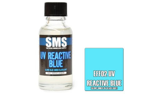 SMS EFF02 Effects UV Reactive Blue 30ml Lacquer Model Paint
