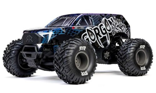 Arrma ARA3530T1 1/10 Gorgon 223S 2WD RTR Brushless Monster Truck, Blue/Black