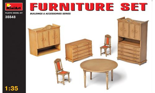 MiniArt 35548 1/35 scale diorama interior furniture plastic model kit at MAS Hobbies Perth