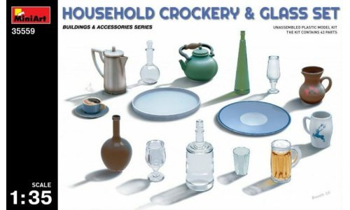 MiniArt 35559 Household Crockery & Glass Set 1/35 Plastic Model Kit