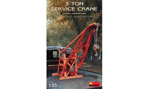MiniArt 35576 1/35 scale plastic model 3 ton service crane diorama workshop accessory at MAS Hobbies Perth