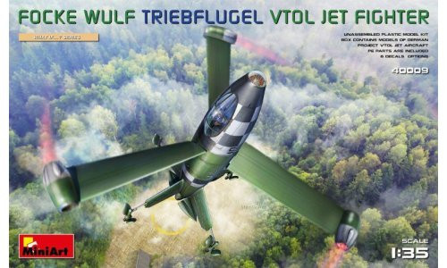 MiniArt 40009 Focke Wulf Triebflugel (VTOL) Jet Fighter 1/35 Plastic Model Kit