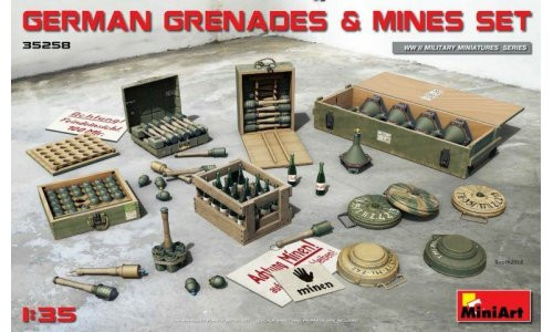MiniArt 35258 German Grenades & Mines Set 1/35 Plastic Model Kit